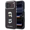Karl Lagerfeld Saffiano with Karl & Choupette Heads Pins & Logo tok iPhone 18 Pro és iPhone 17 Pro készülékhez, bordó