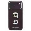 Karl Lagerfeld Saffiano with Karl & Choupette Heads Pins & Logo tok iPhone 18 Pro és iPhone 17 Pro készülékhez, bordó