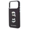 Karl Lagerfeld Saffiano with Karl & Choupette Heads Pins & Logo tok iPhone 18 Pro és iPhone 17 Pro készülékhez, bordó