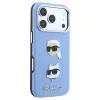 Karl Lagerfeld Saffiano with Karl & Choupette Heads Pins & Logo tok iPhone 18 Pro Max és iPhone 17 Pro Max készülékhez kék
