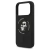Karl Lagerfeld Karl&Choupette Ring MagSafe szilikon tok iPhone 18 Pro / iPhone 17 Pro készülékhez fekete