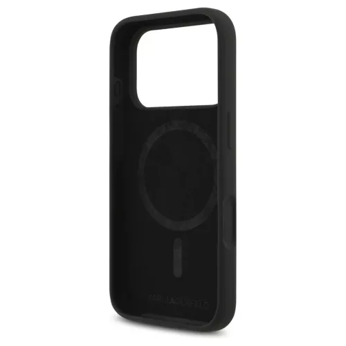 Karl Lagerfeld Karl&Choupette Ring MagSafe szilikon tok iPhone 18 Pro / iPhone 17 Pro készülékhez fekete