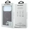 Karl Lagerfeld 360° gyűrűs tartóval Karl & Choupette Heads Pin MagSafe tok iPhone 18 Pro / 17 Pro készülékhez bordó