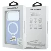 Karl Lagerfeld MagSafe tok iPhone 18 Pro / 17 Pro készülékhez – Karl & Choupette Heads Pin – 360° gyűrűs tartó – kék