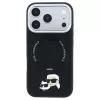 Karl Lagerfeld with Ring Stand 360 Karl Choupette Heads Pin MagSafe tok iPhone 18 Pro / 17 Pro készülékhez fekete