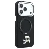 Karl Lagerfeld with Ring Stand 360 Karl Choupette Heads Pin MagSafe tok iPhone 18 Pro / 17 Pro készülékhez fekete
