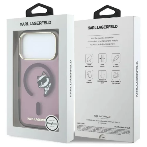 Karl Lagerfeld Peekaboo Logo MagSafe tok iPhone 18 Pro Max és 17 Pro Max készülékhez bordó