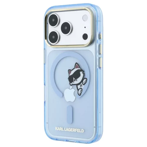 Karl Lagerfeld Peekaboo Logo MagSafe tok iPhone 18 Pro / 17 Pro készülékhez világoskék