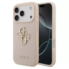   Guess Grained Big 4G & Classic Logo tok iPhone 17 Pro készülékhez rózsaszín