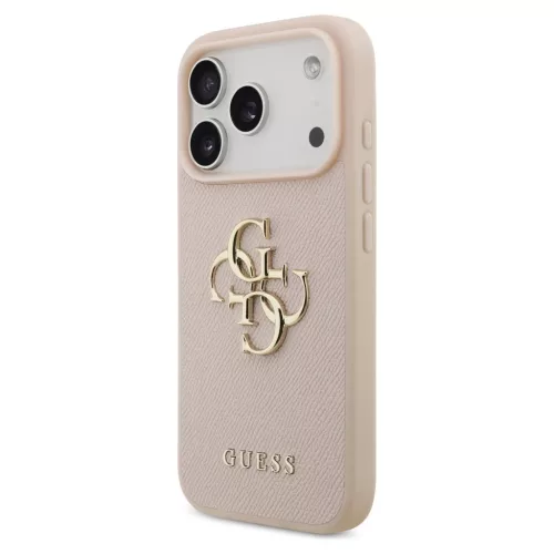 Guess Grained Big 4G & Classic Logo tok iPhone 17 Pro készülékhez rózsaszín