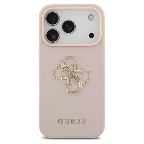 Guess Grained Big 4G & Classic Logo tok iPhone 17 Pro készülékhez rózsaszín