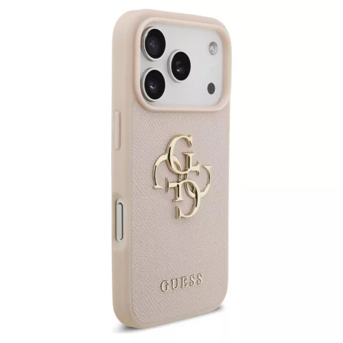 Guess Grained Big 4G & Classic Logo tok iPhone 17 Pro készülékhez rózsaszín