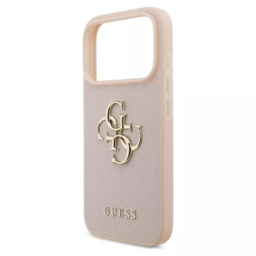Guess Grained Big 4G & Classic Logo tok iPhone 17 Pro készülékhez rózsaszín