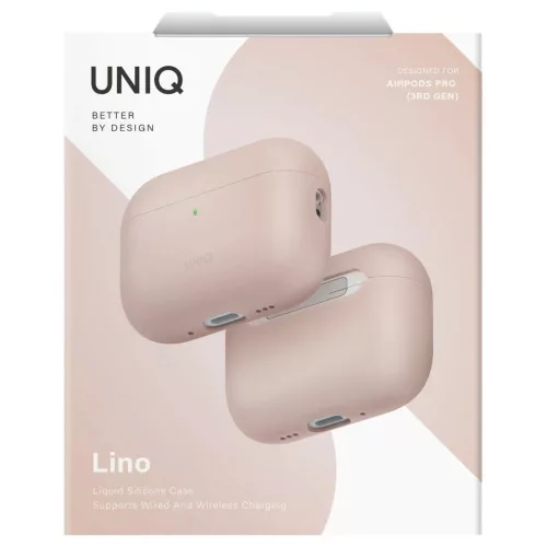 Tok UNIQ Lino AirPods Pro 3 gen készülékhez Silicone rózsaszín