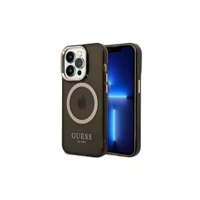   Guess GUHMP14XHTCMK iPhone 14 Pro Max 6,7" készülékhez kemény tok Gold Outline Translucent MagSafe fekete