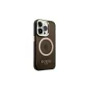 Guess GUHMP14XHTCMK iPhone 14 Pro Max 6,7" készülékhez kemény tok Gold Outline Translucent MagSafe fekete