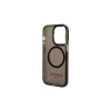 Guess GUHMP14XHTCMK iPhone 14 Pro Max 6,7" készülékhez kemény tok Gold Outline Translucent MagSafe fekete