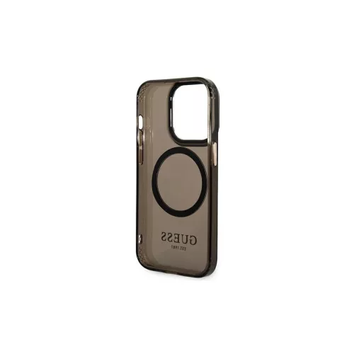 Guess GUHMP14XHTCMK iPhone 14 Pro Max 6,7" készülékhez kemény tok Gold Outline Translucent MagSafe fekete