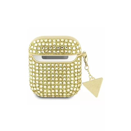 Guess GUA2HDGTPD AirPods 1/2 készülékhez tok, Rhinestone Triangle Charm arany