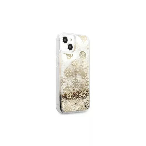 Guess GUHCP13SLGPEGO iPhone 13 mini készülékhez 5,4" kemény tok Peony Liquid Glitter arany