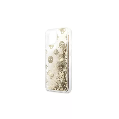 Guess GUHCP13SLGPEGO iPhone 13 mini készülékhez 5,4" kemény tok Peony Liquid Glitter arany