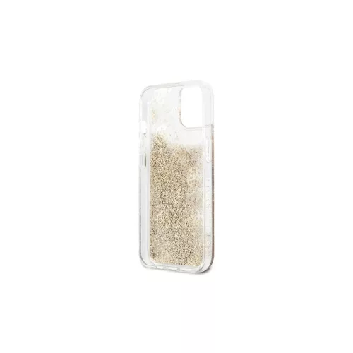 Guess GUHCP13SLGPEGO iPhone 13 mini készülékhez 5,4" kemény tok Peony Liquid Glitter arany