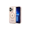 Guess GUHMP14XHTCMP iPhone 14 Pro Max 6,7" készülékhez kemény tok Gold Outline Translucent MagSafe rózsaszín