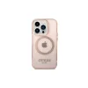 Guess GUHMP14XHTCMP iPhone 14 Pro Max 6,7" készülékhez kemény tok Gold Outline Translucent MagSafe rózsaszín