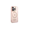 Guess GUHMP14XHTCMP iPhone 14 Pro Max 6,7" készülékhez kemény tok Gold Outline Translucent MagSafe rózsaszín