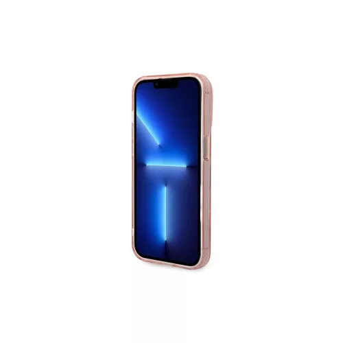 Guess GUHMP14XHTCMP iPhone 14 Pro Max 6,7" készülékhez kemény tok Gold Outline Translucent MagSafe rózsaszín