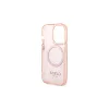 Guess GUHMP14XHTCMP iPhone 14 Pro Max 6,7" készülékhez kemény tok Gold Outline Translucent MagSafe rózsaszín