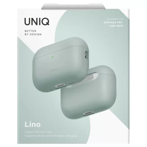 Tok UNIQ Lino AirPods Pro 3 gen készülékhez Silicone zöld