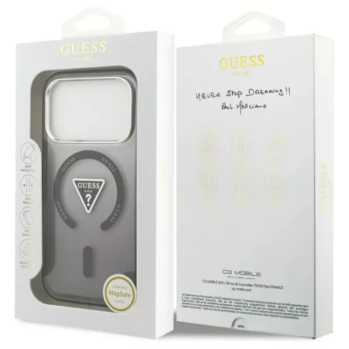 Guess IML Gradient Triangle Logo MagSafe tok iPhone 17 Pro készülékhez fekete