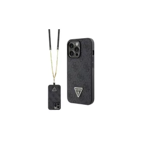   Guess GUHCP13LP4TDSCPK iPhone 13 Pro / 13 6.1" készülékhez keménytok Crossbody 4G Metal Logo fekete