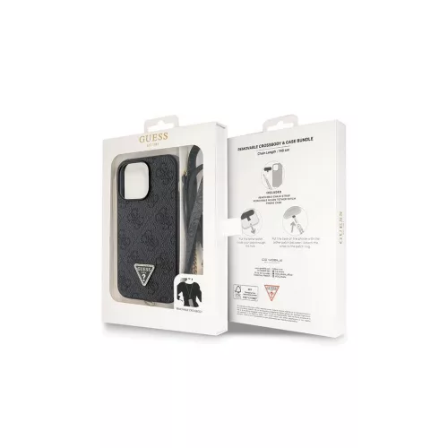 Guess GUHCP13LP4TDSCPK iPhone 13 Pro / 13 6.1" készülékhez keménytok Crossbody 4G Metal Logo fekete