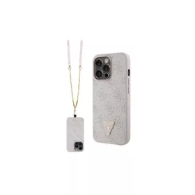   Guess GUHCP13LP4TDSCPP iPhone 13 Pro / 13 készülékhez kemény tok Crossbody 4G Metal Logo rózsaszín