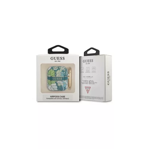 Guess GUA2HHFLN AirPods tok AirPods készülékhez Flower Strap Collection zöld