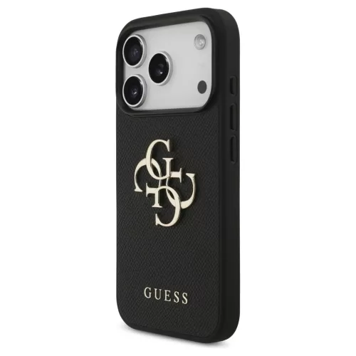 Guess Grained Big 4G & Classic Logo tok iPhone 17 Pro készülékhez fekete