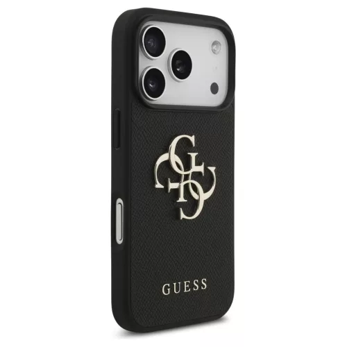 Guess Grained Big 4G & Classic Logo tok iPhone 17 Pro készülékhez fekete