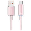 USAMS Cloud Series kábel US-SJ658 6A USB-A to USB-C 1.2m rózsaszín