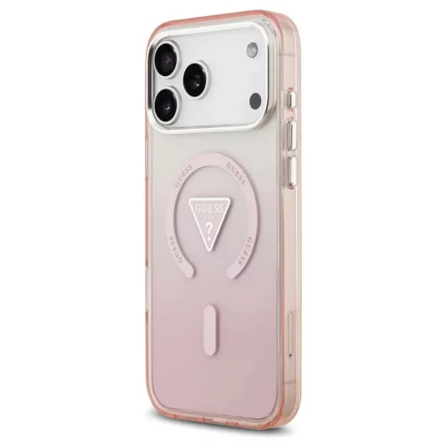Guess IML Gradient Triangle Logo MagSafe tok az iPhone 17 Pro Max készülékhez rózsaszín