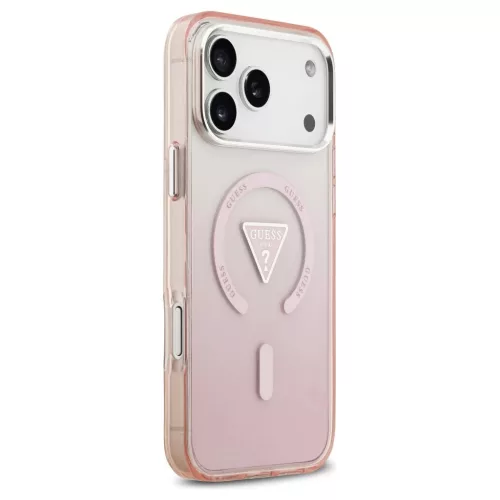 Guess IML Gradient Triangle Logo MagSafe tok az iPhone 17 Pro Max készülékhez rózsaszín