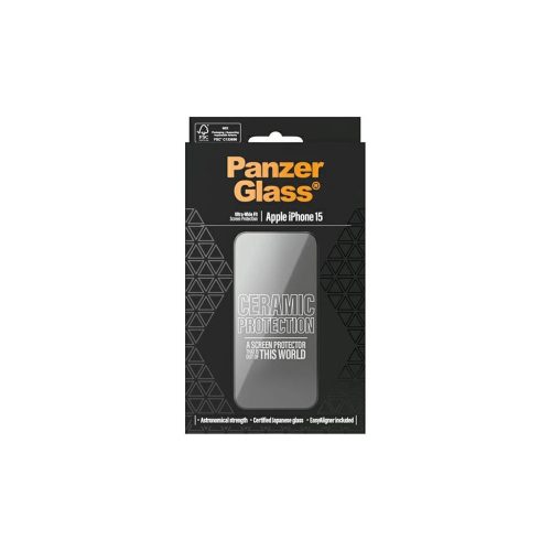 PanzerGlass Ceramic Protection iPhone 156.1” készülékhez Ultra-Wide-Fit kijelzővédő Easy Aligner Included 2837