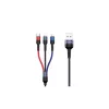 USAMS kábel pleciony U26 3w1 0.35m 2A Fast Charge (lightning/microUSB/USB-C) SJ410USB01 (US-SJ410)