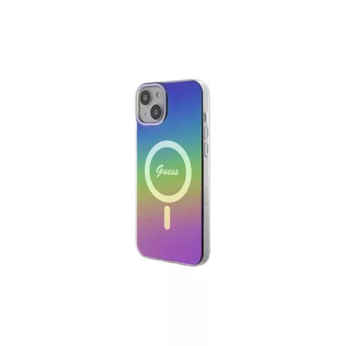 Guess GUHMP15SHITSK iPhone 15 / 14 / 13 6,1" keménytok készülékekhez IML Iridescent MagSafe szivárványos