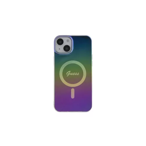 Guess GUHMP15SHITSK iPhone 15 / 14 / 13 6,1" keménytok készülékekhez IML Iridescent MagSafe szivárványos