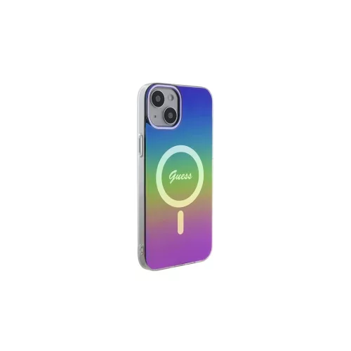 Guess GUHMP15SHITSK iPhone 15 / 14 / 13 6,1" keménytok készülékekhez IML Iridescent MagSafe szivárványos