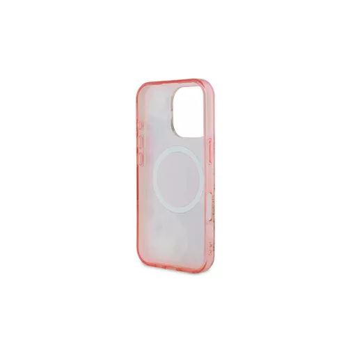 Guess GUHMP16SHFWBDCEP iPhone 16 6.1" készülékhez keménytok IML Flower & Tonal Circle MagSafe rózsaszín