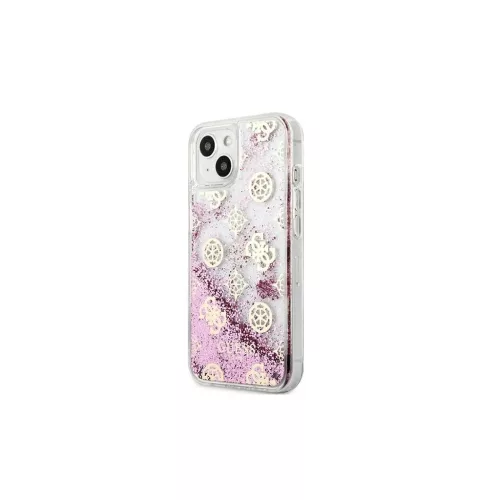 Guess GUHCP13SLGPEPI kemény tok iPhone 13 mini 5,4" készülékhez Peony Liquid Glitter rózsaszín