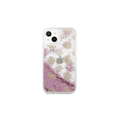Guess GUHCP13SLGPEPI kemény tok iPhone 13 mini 5,4" készülékhez Peony Liquid Glitter rózsaszín